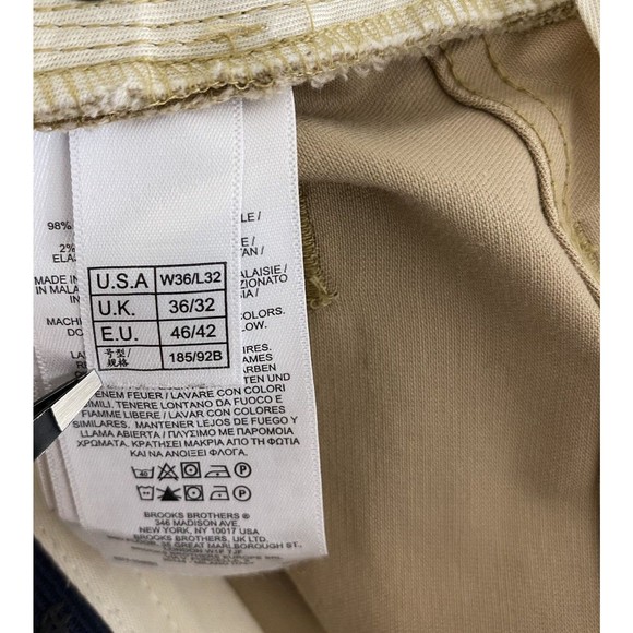 Brooks Brothers Pants Mens 36x32 (36x31) Tan‎ Preppy Chino Khaki Workwear Casual - Picture 14 of 16